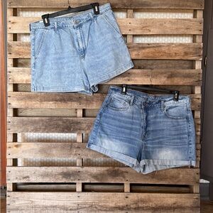 American Eagle Outfitters Light and Medium Blue Jean Shorts
